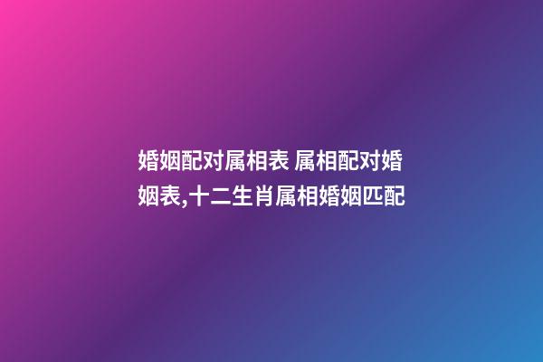 婚姻配对属相表 属相配对婚姻表,十二生肖属相婚姻匹配-第1张-观点-玄机派